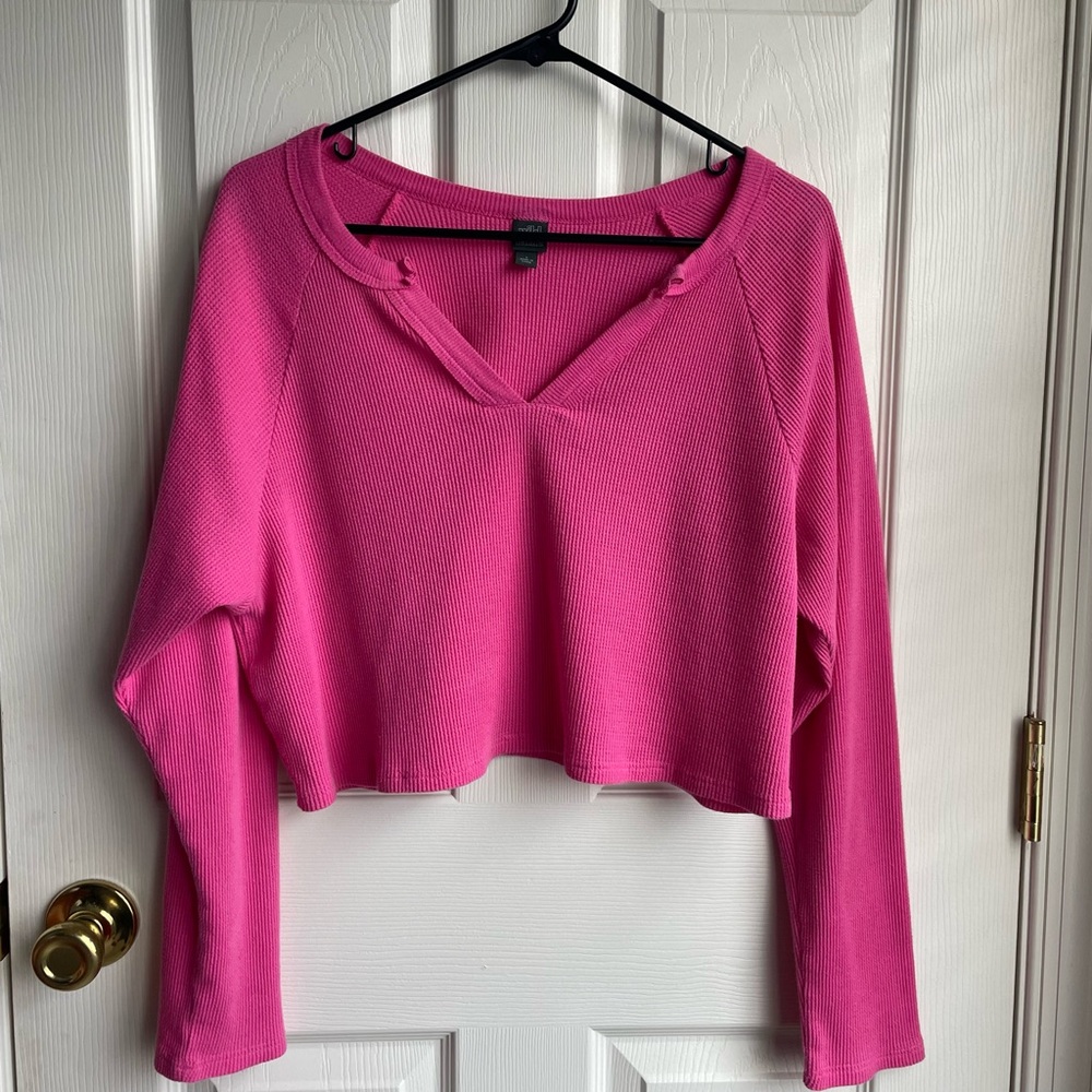 Wild Fable Cropped Waffle Knit Long Sleeve